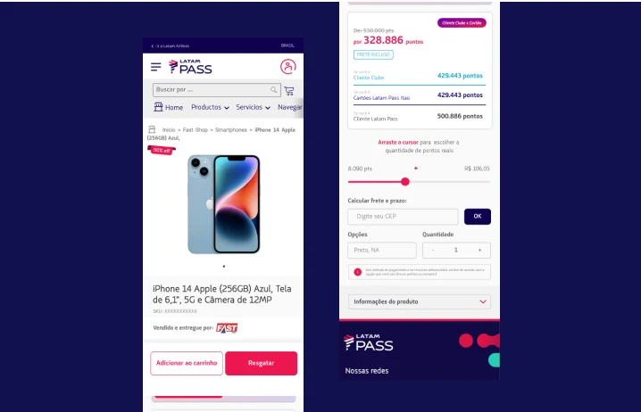 Product detail, points redemption