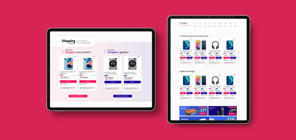 Shopping catalogue on tablet and desktop