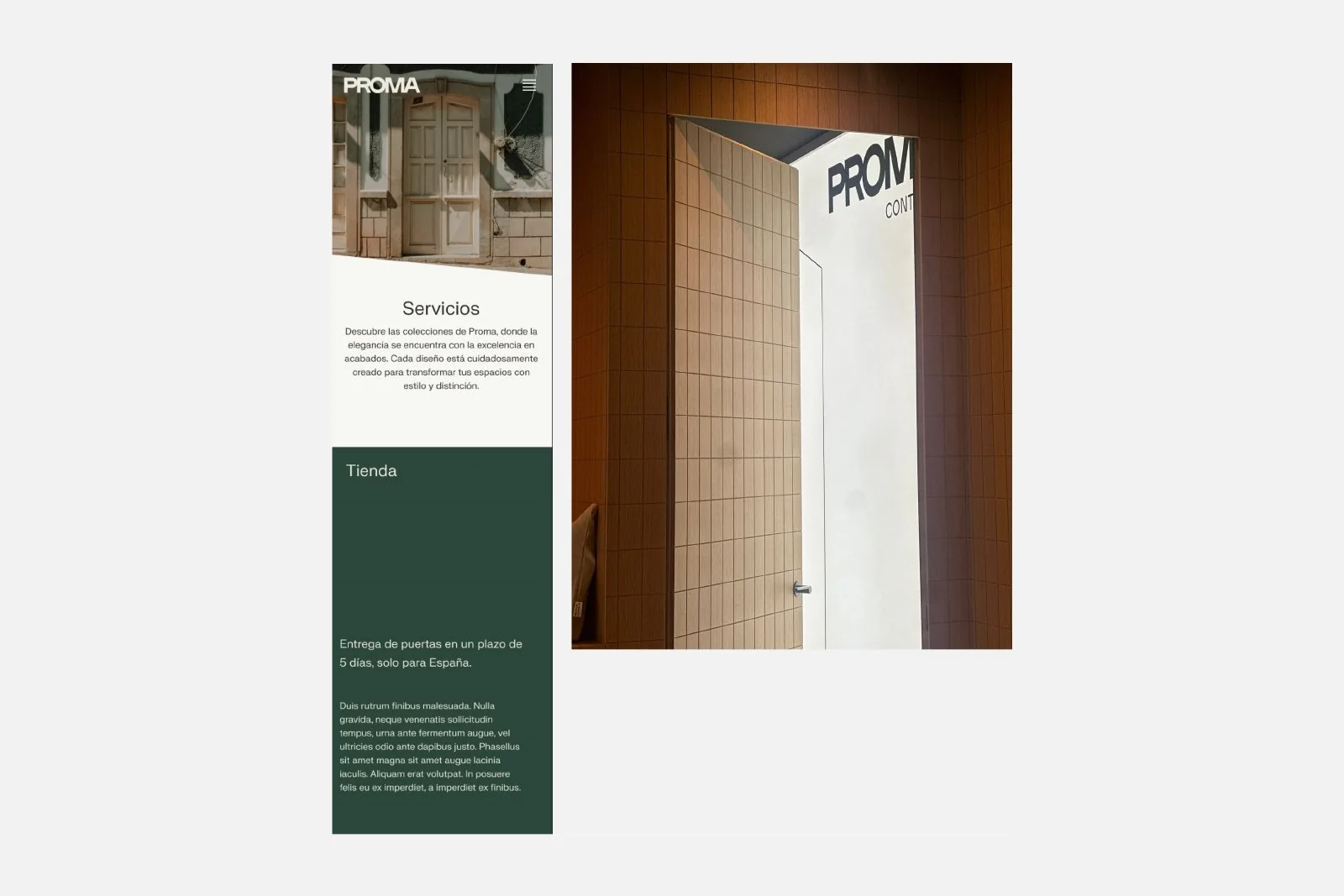 Puertas Proma — trabajo de Diga—